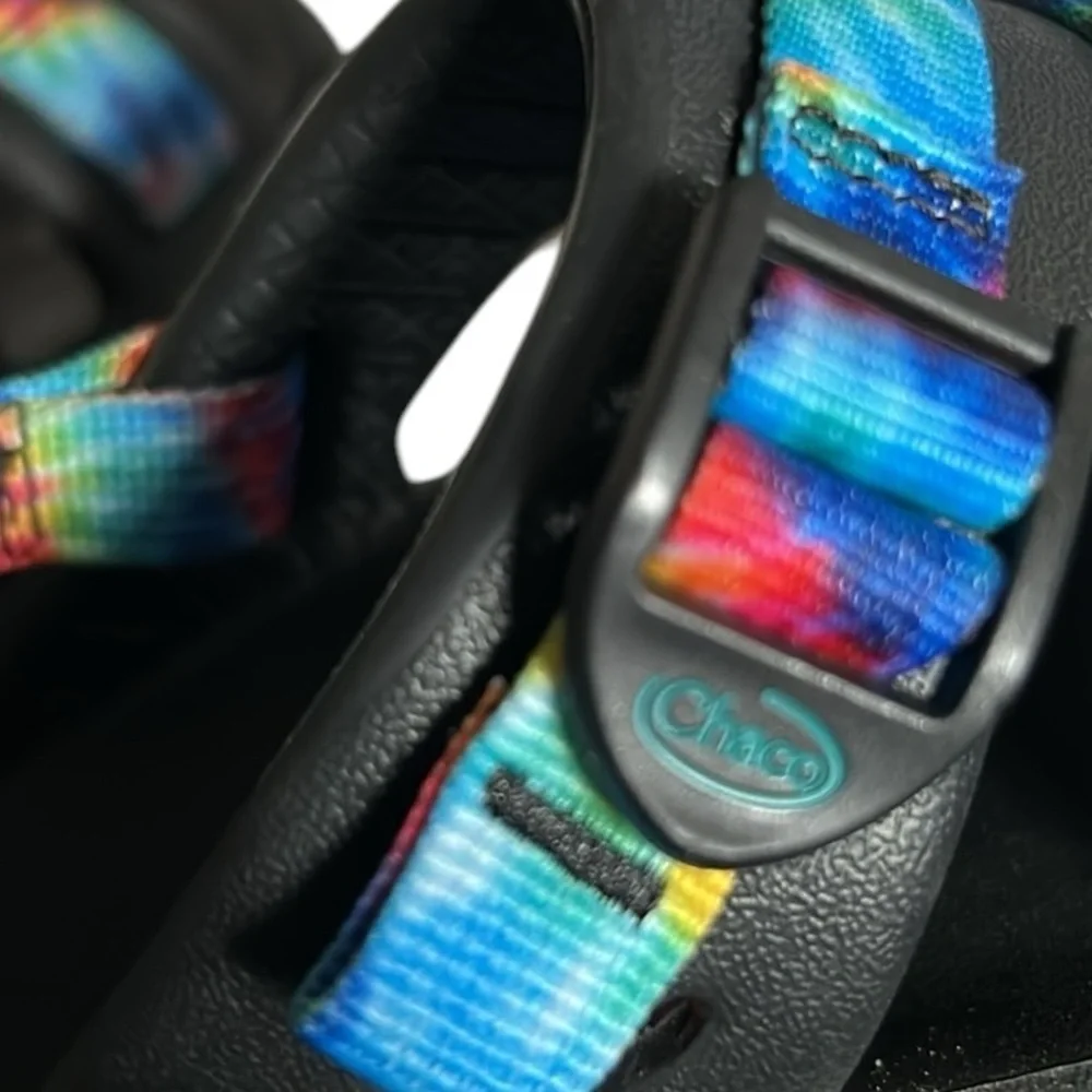 Chaco Chillos Sport Kid's Sandals Black with Tie Dye Unisex Size 1